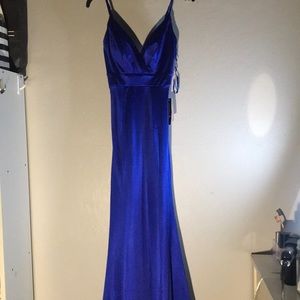 Stretch Satin Surplice Gown